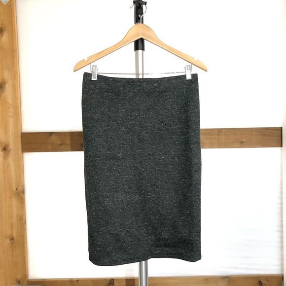 MAX MARA WEEKEND Dark Grey Heathered Neoprene Pencil Skirt Sz S - Picture 1 of 4